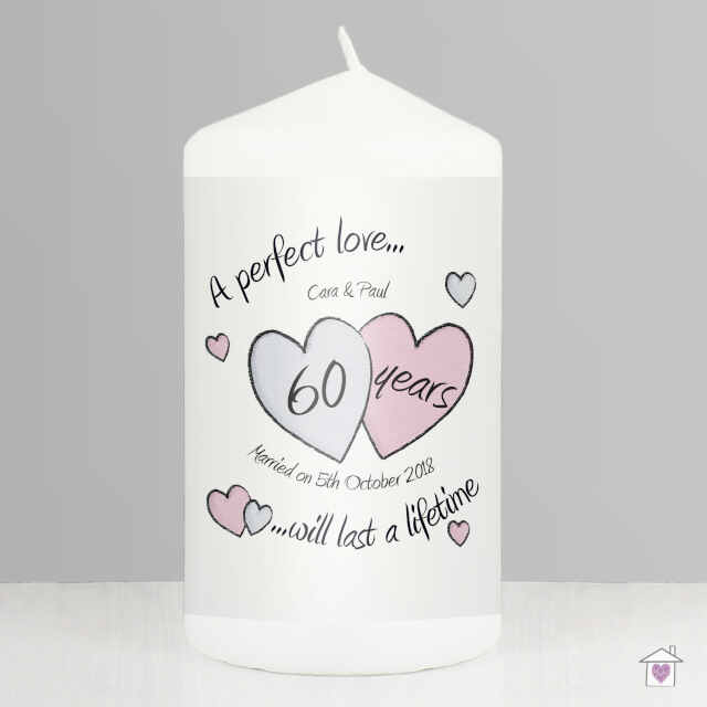 Personalised A Perfect Love Diamond Anniversary Candle