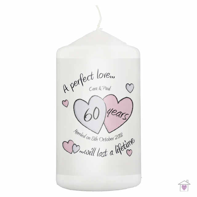 Personalised A Perfect Love Diamond Anniversary Candle - Image 2