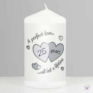 Perfect Love Silver Anniversary Candle