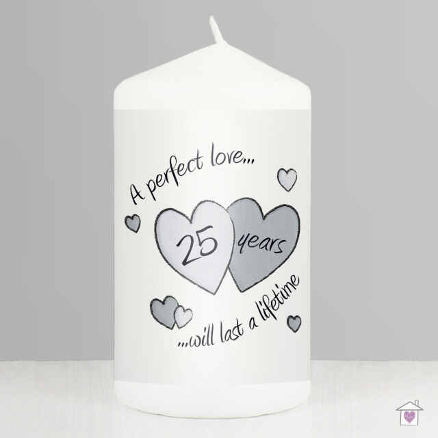 Perfect Love Silver Anniversary Candle