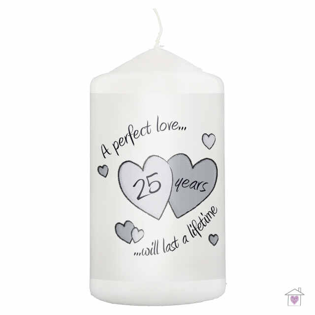 Perfect Love Silver Anniversary Candle - Image 2