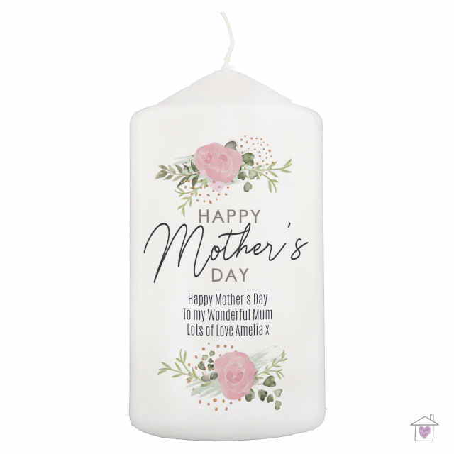 Personalised Abstract Rose Pillar Candle - Image 2