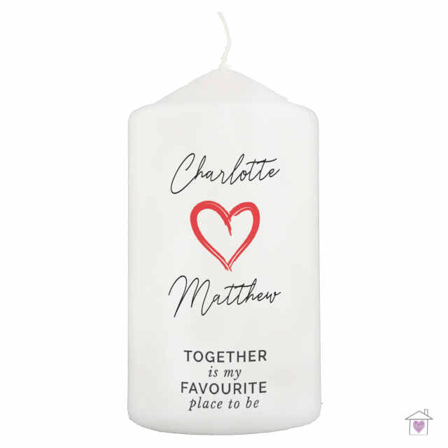 Personalised Together Is My Favorite Place Pillar Candle - Image 2