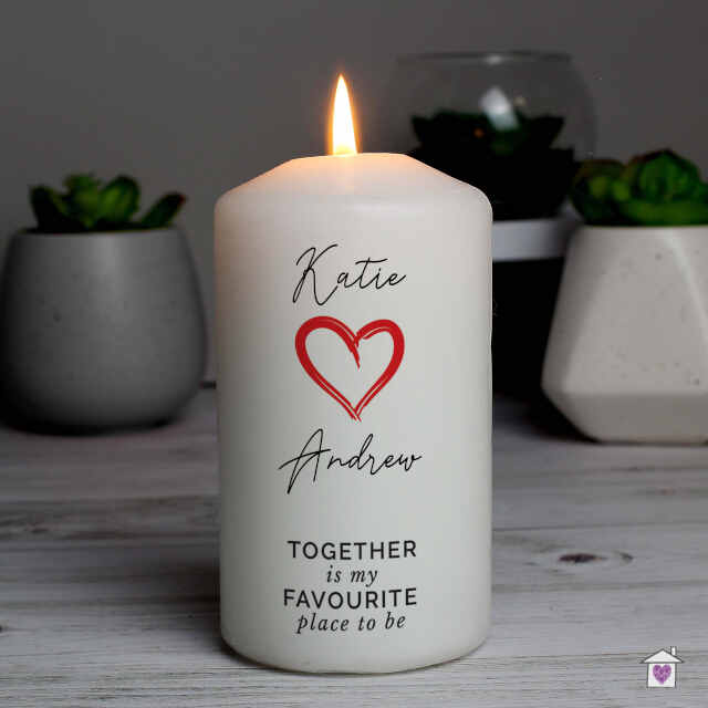 Personalised Together Is My Favorite Place Pillar Candle - Image 3