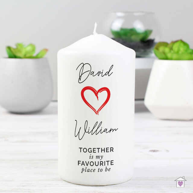 Personalised Together Is My Favorite Place Pillar Candle - Image 4