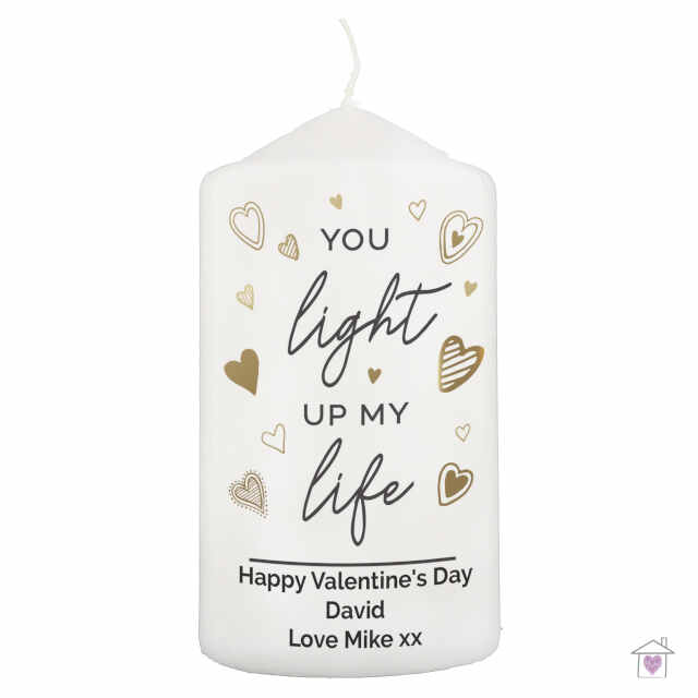 Personalised You Light Up My Life Pillar Candle - Image 2