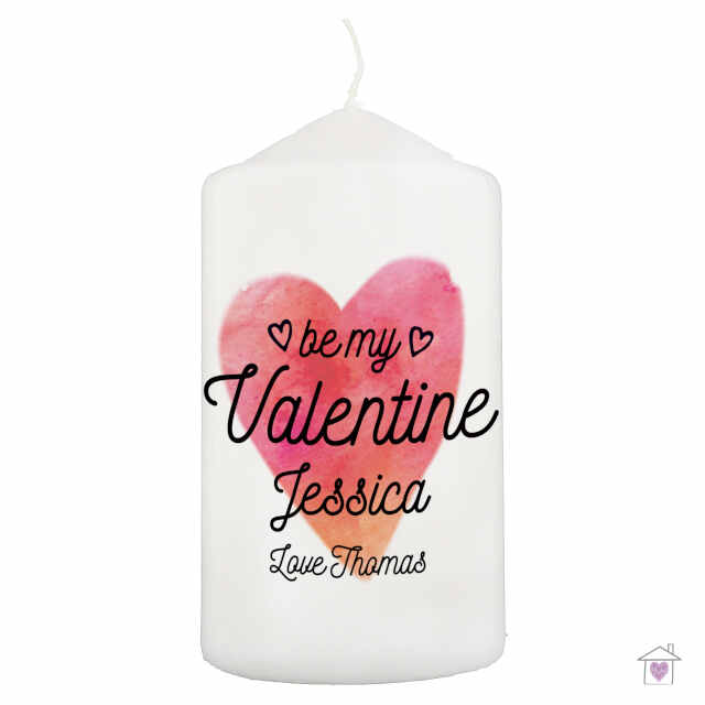 Personalised Be My Valentine Pillar Candle - Image 2