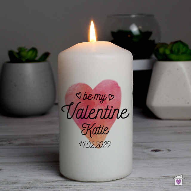 Personalised Be My Valentine Pillar Candle - Image 3