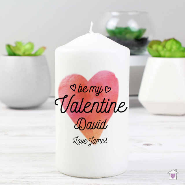 Personalised Be My Valentine Pillar Candle - Image 4