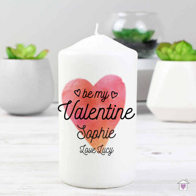 Personalised Be My Valentine Pillar Candle - Image 5
