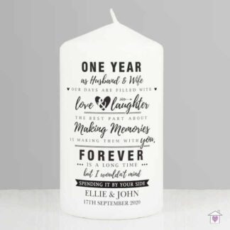 Personalised Anniversary Pillar Candle