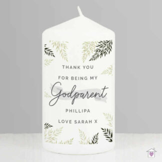 Personalised Godparent Pillar Candle