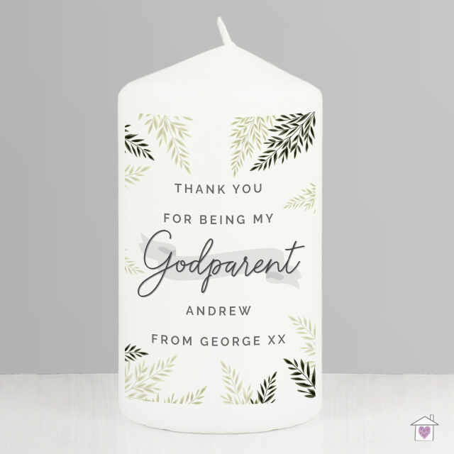 Personalised Godparent Pillar Candle - Image 4