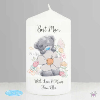 Personalised Me to You Floral Pillar Candle