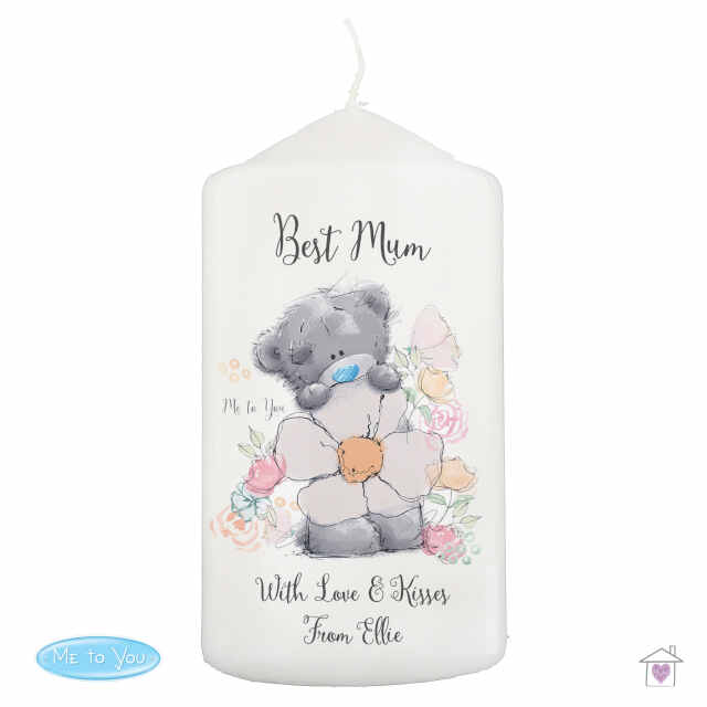 Personalised Me to You Floral Pillar Candle - Image 2