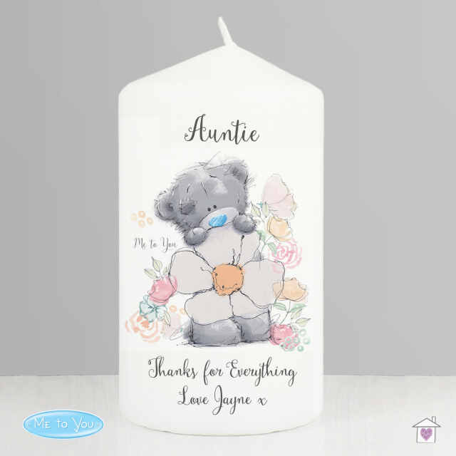 Personalised Me to You Floral Pillar Candle - Image 4