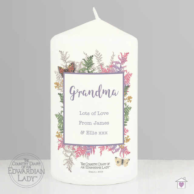 Personalised Country Diary Botanical Pillar Candle - Image 3
