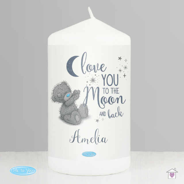 Personalised Me to You 'Love You to the Moon and Back' Pillar Candle