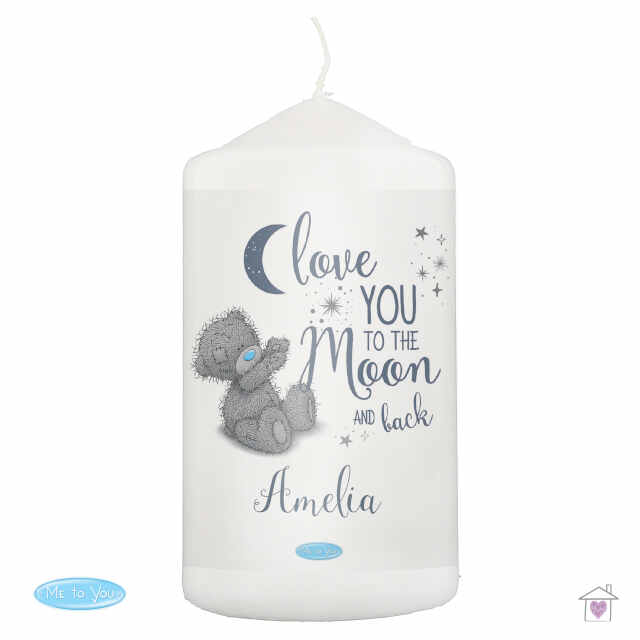 Personalised Me to You 'Love You to the Moon and Back' Pillar Candle - Image 2