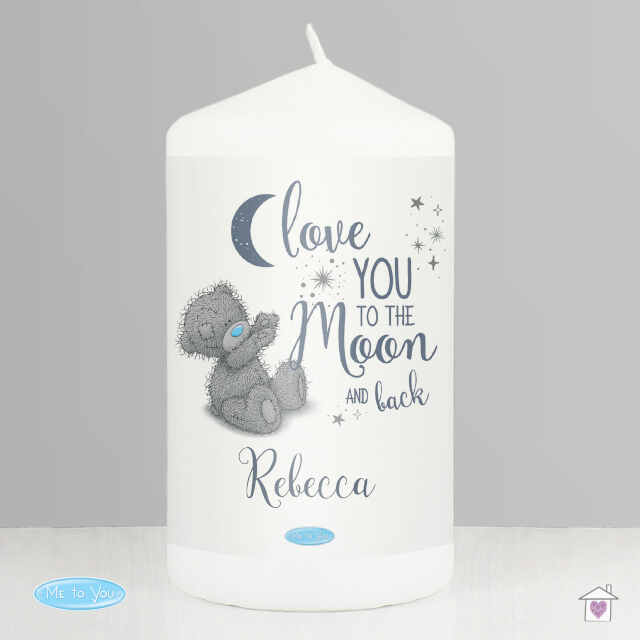 Personalised Me to You 'Love You to the Moon and Back' Pillar Candle - Image 3