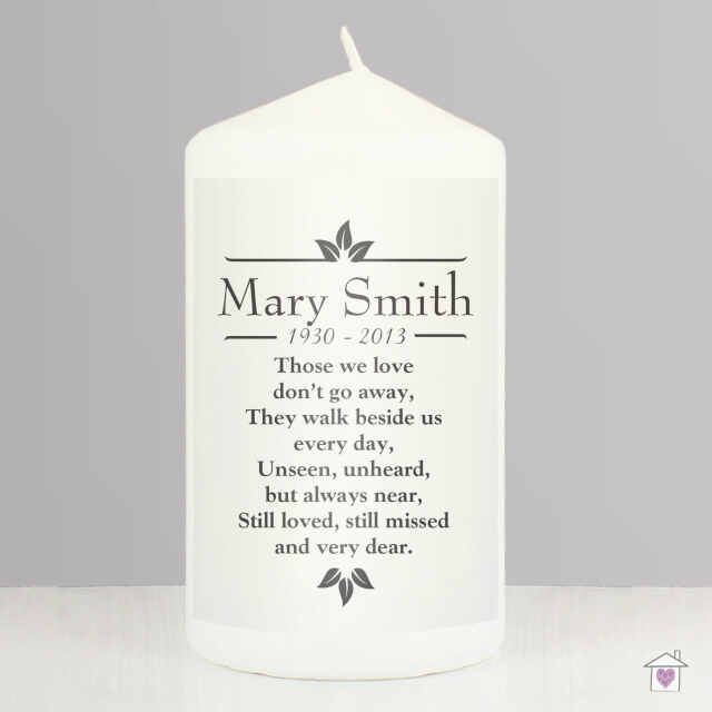 Personalised Sentiments 'Those We Love' Pillar Candle