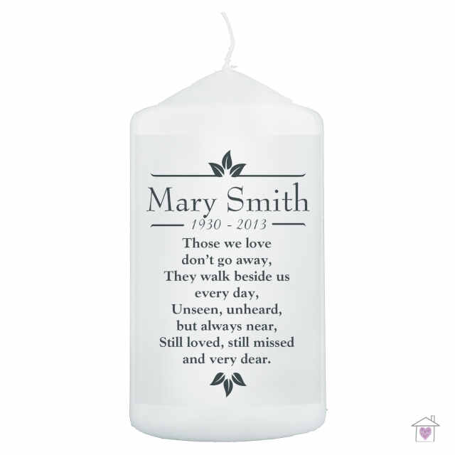 Personalised Sentiments 'Those We Love' Pillar Candle - Image 2