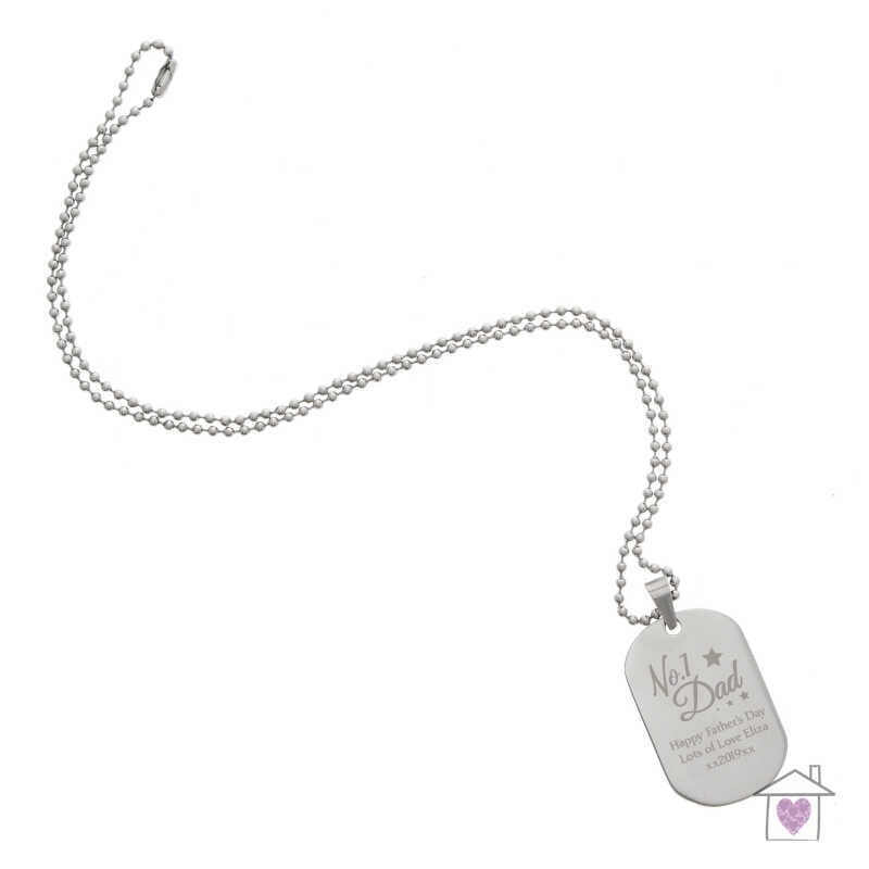 Personalised No.1 Dad Stainless Steel Dog Tag Necklace - Image 6
