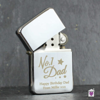 Personalised No.1 Dad Silver Lighter
