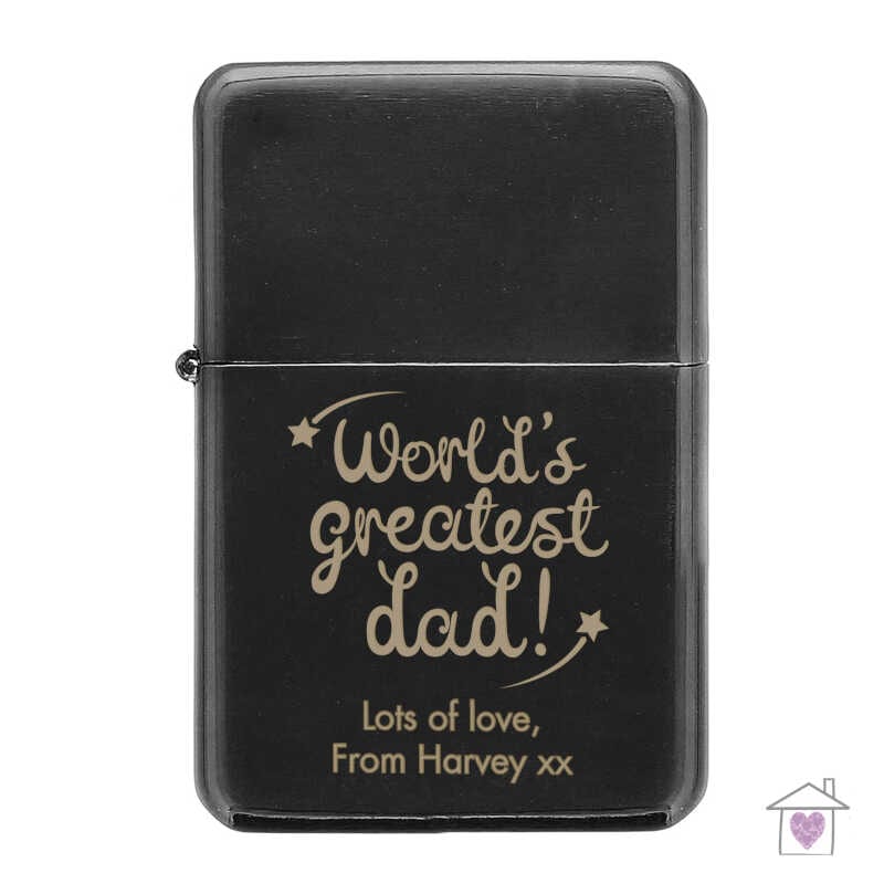 Personalised 'World's Greatest Dad' Black Lighter - Image 2