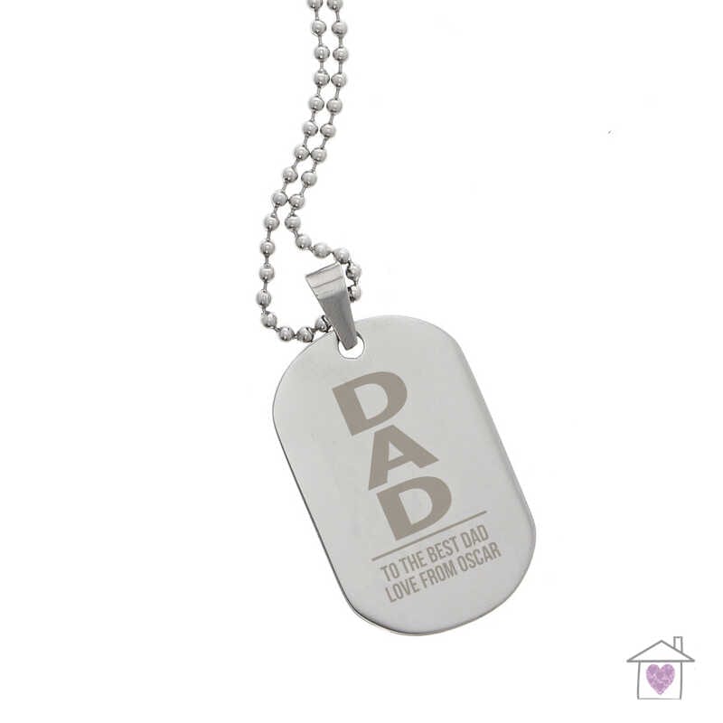 Personalised Dad Stainless Steel Dog Tag Necklace - Image 2