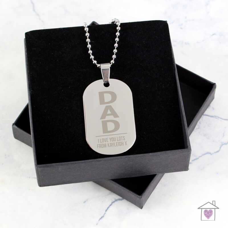 Personalised Dad Stainless Steel Dog Tag Necklace - Image 3