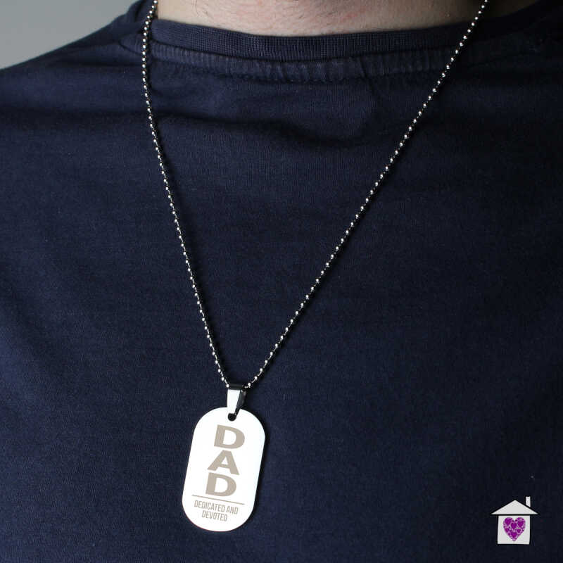 Personalised Dad Stainless Steel Dog Tag Necklace - Image 4