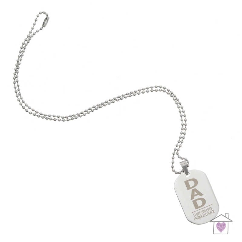 Personalised Dad Stainless Steel Dog Tag Necklace - Image 5