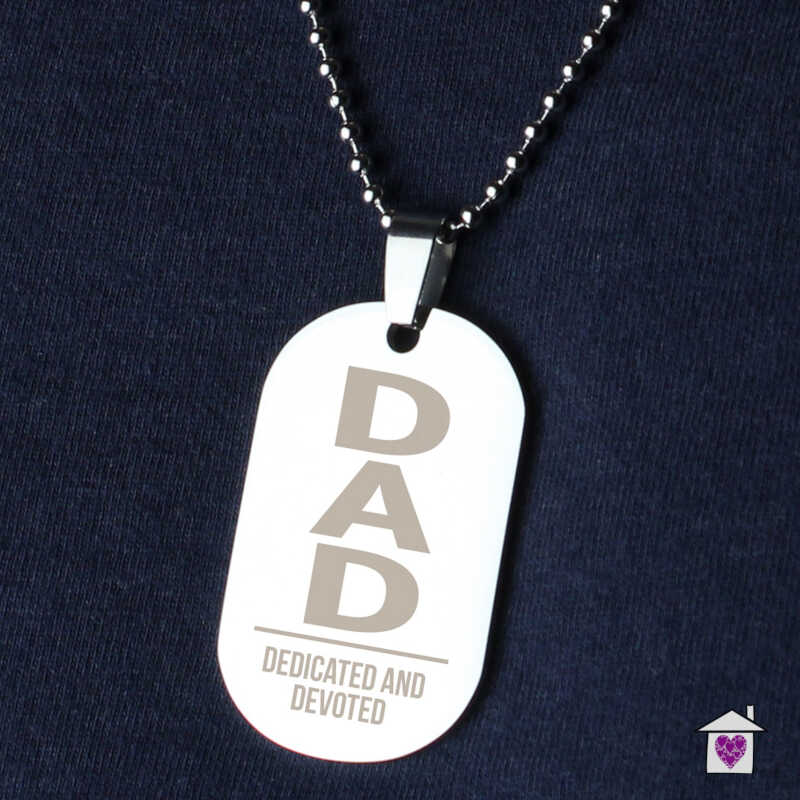 Personalised Dad Stainless Steel Dog Tag Necklace - Image 6
