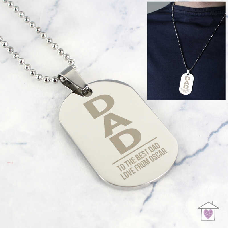 Personalised Dad Stainless Steel Dog Tag Necklace - Image 7