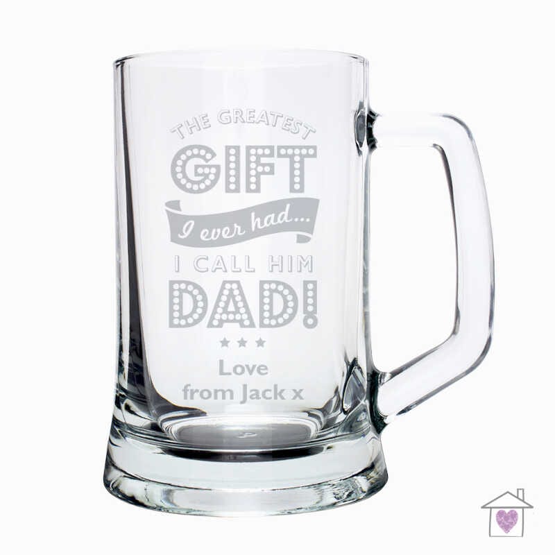 Personalised Greatest Dad Glass Pint Stern Tankard - Image 2