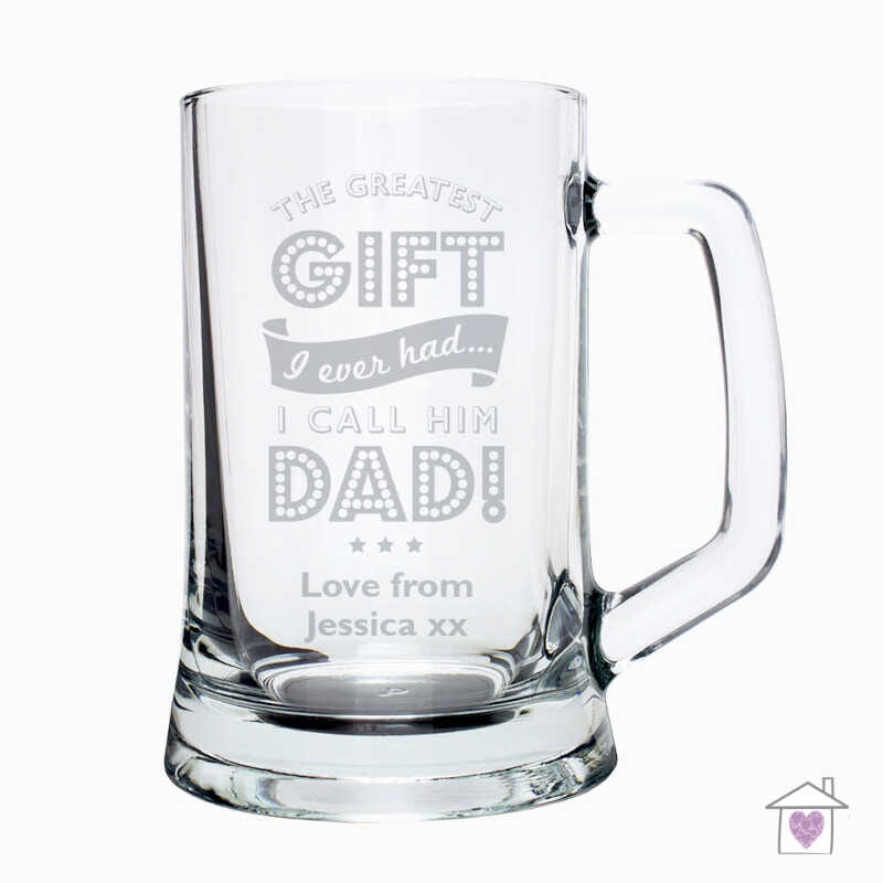 Personalised Greatest Dad Glass Pint Stern Tankard - Image 6