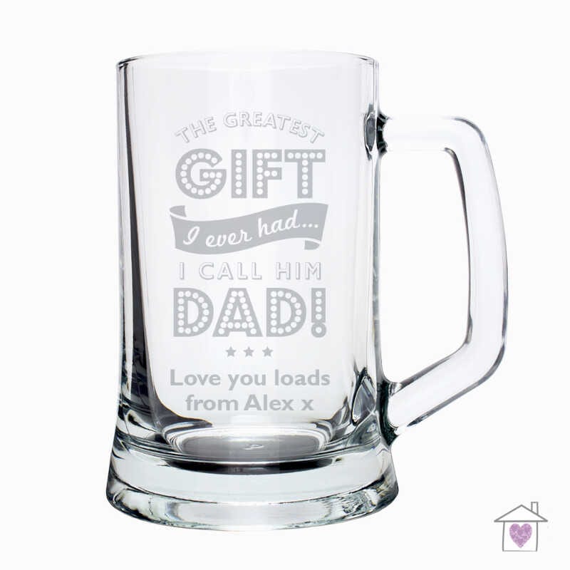 Personalised Greatest Dad Glass Pint Stern Tankard - Image 7