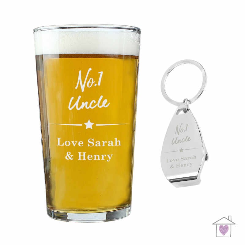 Personalised No.1 Pint glass & Bottle Opener Set - Image 5