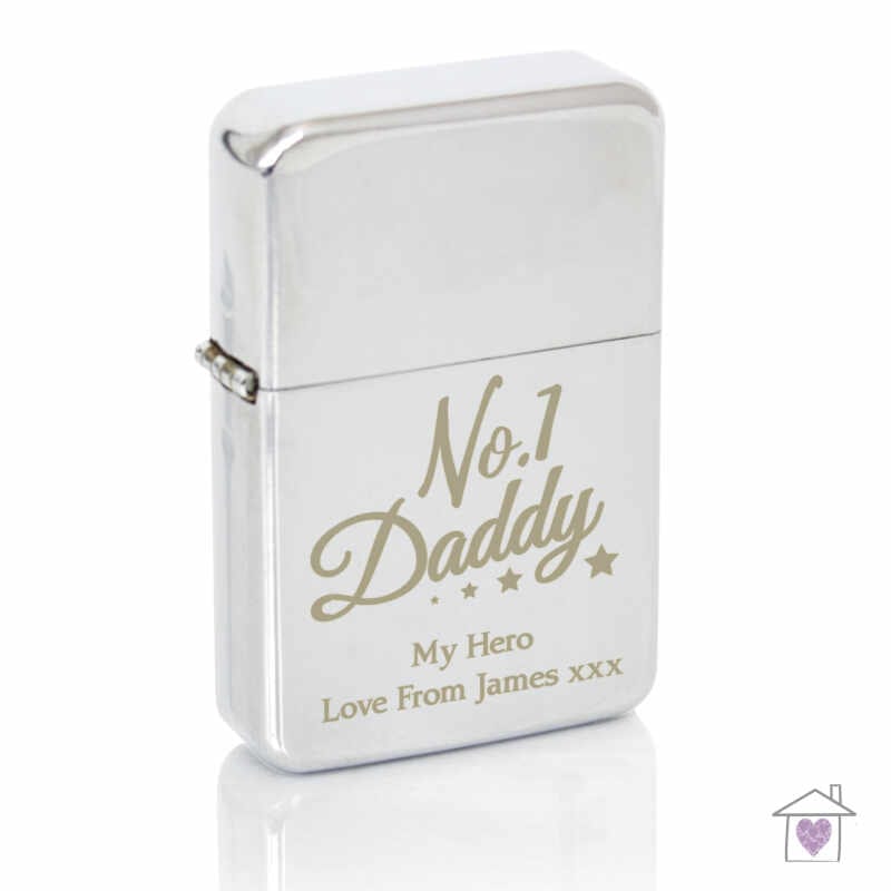 Personalised No.1 Daddy Silver Lighter - Image 2