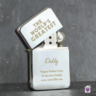 Personalised 'The World's Greatest' Silver Lighter