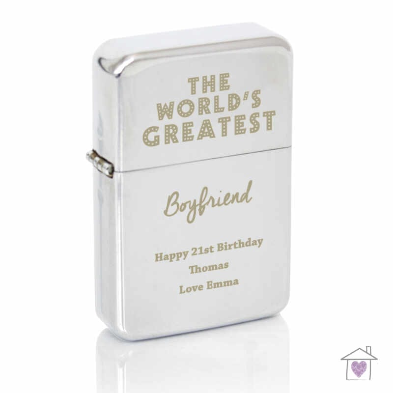 Personalised 'The World's Greatest' Silver Lighter - Image 2