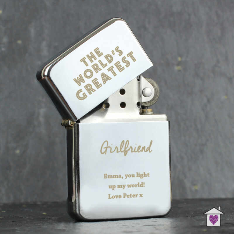 Personalised 'The World's Greatest' Silver Lighter - Image 6