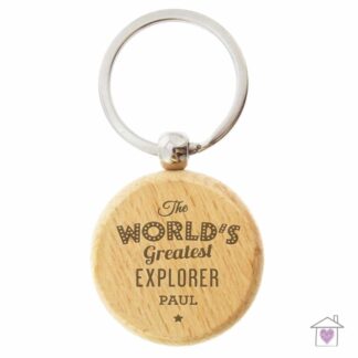 Personalised 'The World's Greatest' Wooden Keyring