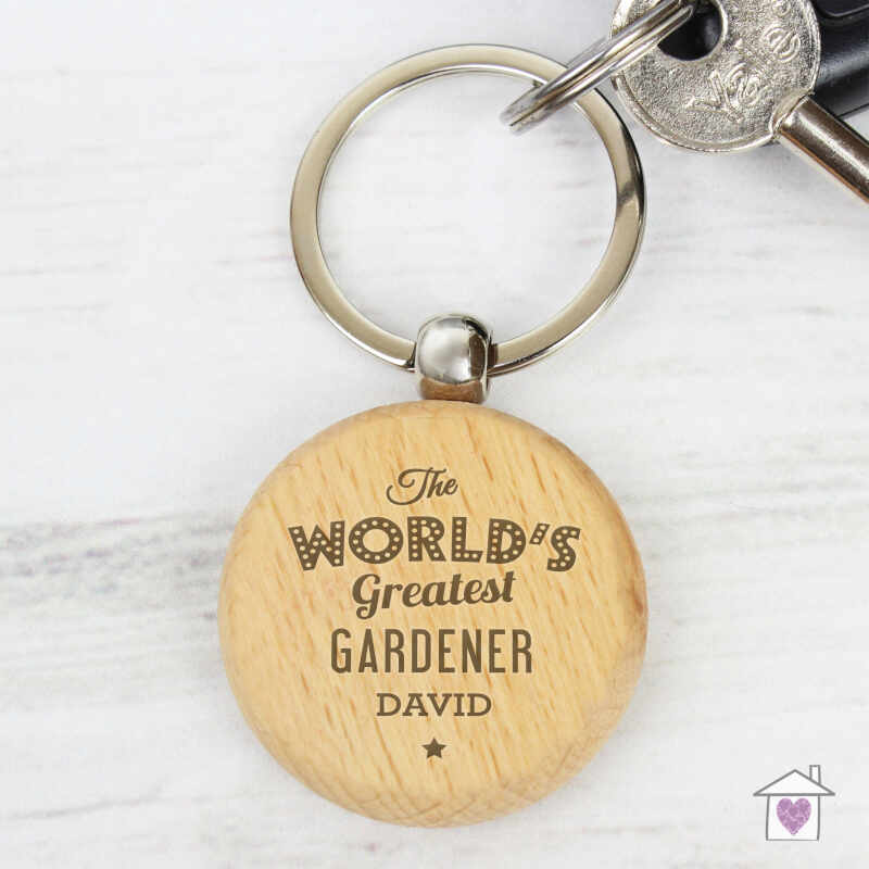 Personalised 'The World's Greatest' Wooden Keyring - Image 4