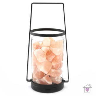 Black LED Salt Lamp Lantern