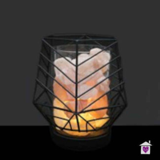 Black Wire Framed LED Salt Lamp
