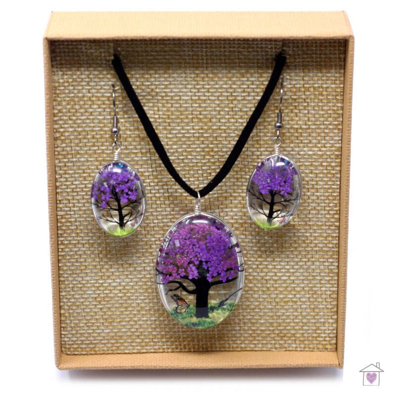 Pressed Flowers - Tree of Life set - Lavender