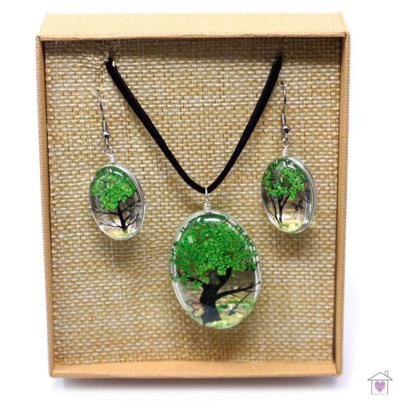 Pressed Flowers - Tree of Life set - Green