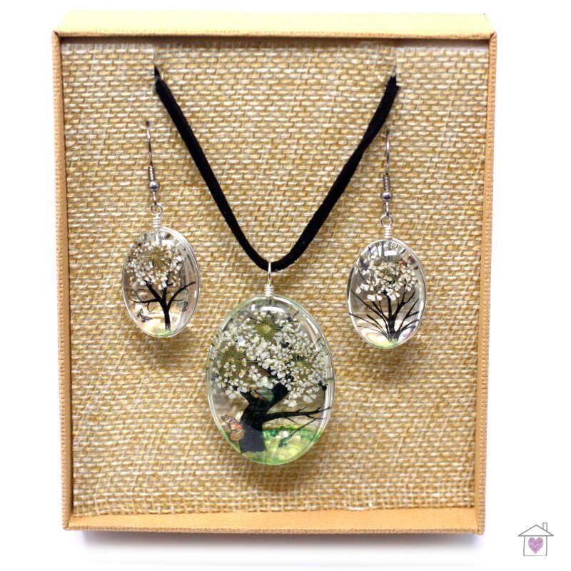Pressed Flowers - Tree of Life set - White